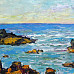 Море и камни. 2008. Холст, масло. 60х100